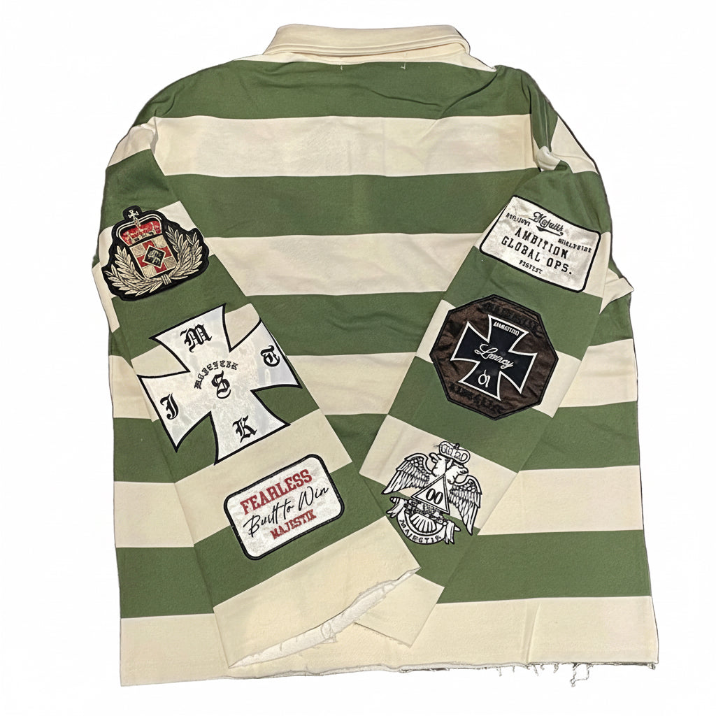 MAJESTIK-CUT & SEW STRIPPED POLO L/S
