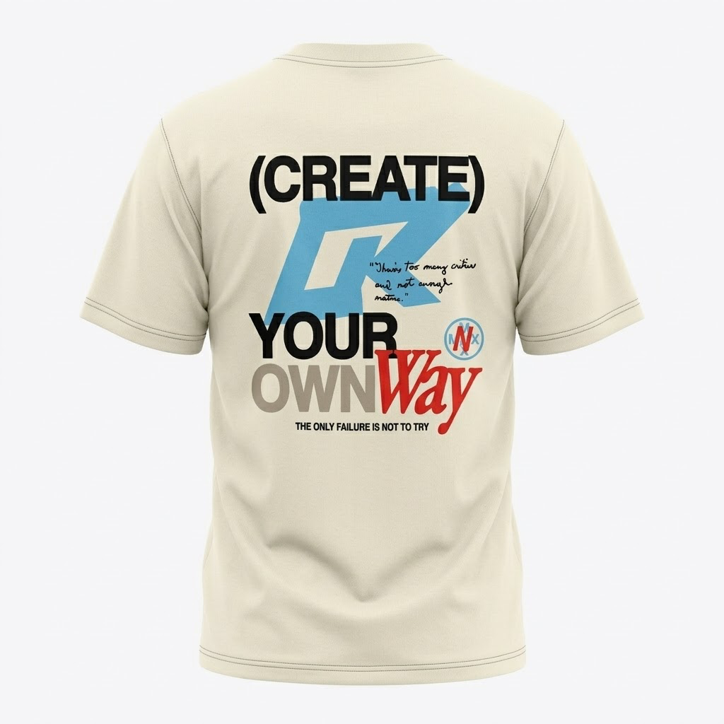Outrank -Cream Create Your Own Way T-Shirt