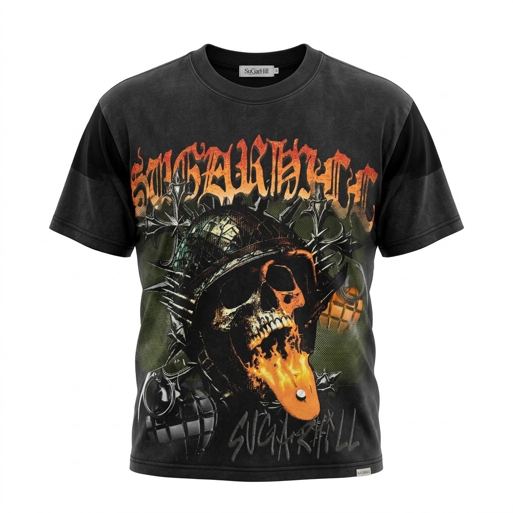 SUGARHILL-black vintag platoon ss tee shirts