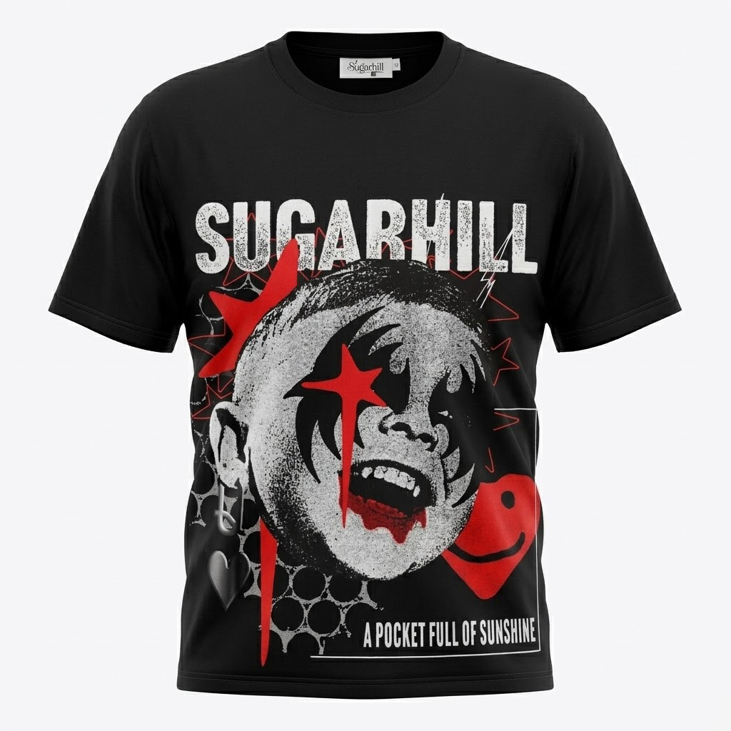 Sugarhill-Oversized Fit Black Tee