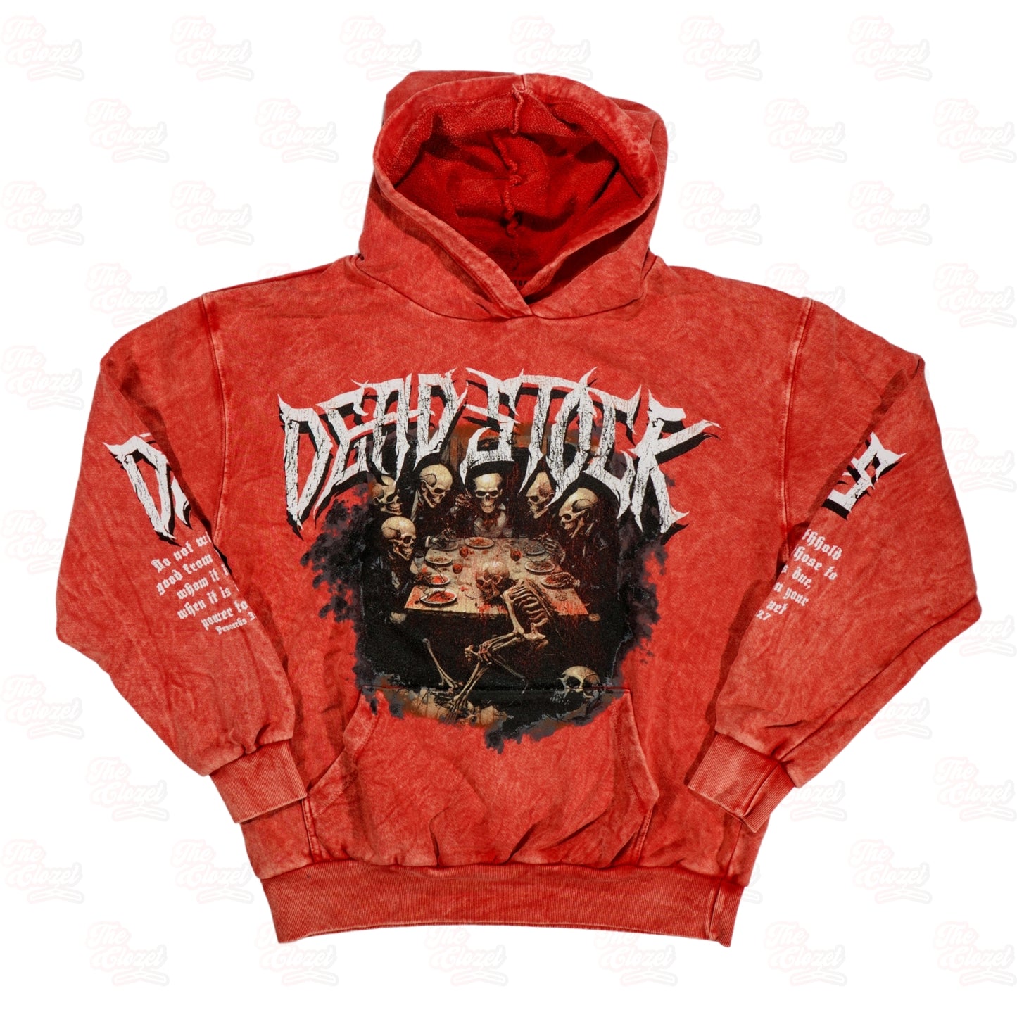 DEAD STOCK -dinner 4 the dead hoodie(red)