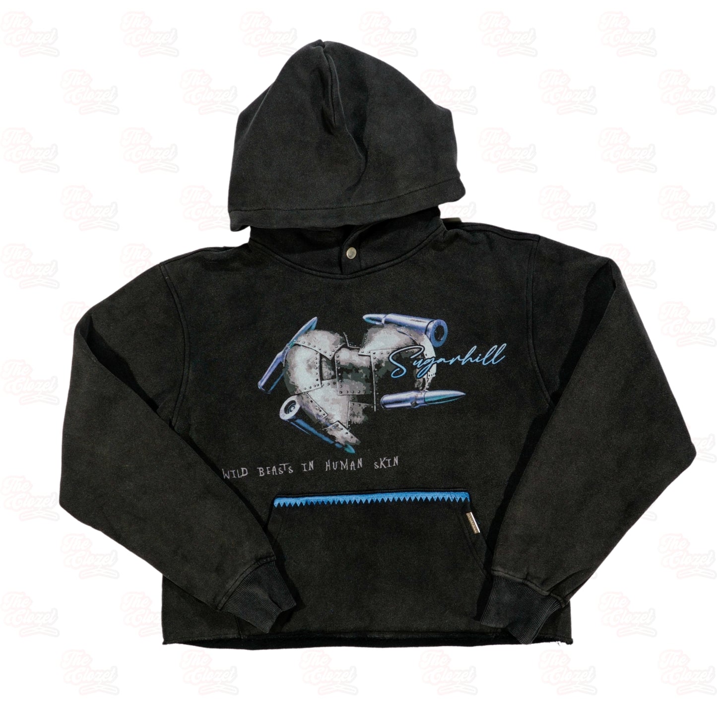 SUGAR HILL - brutal cropped hoodie (Dk grey)