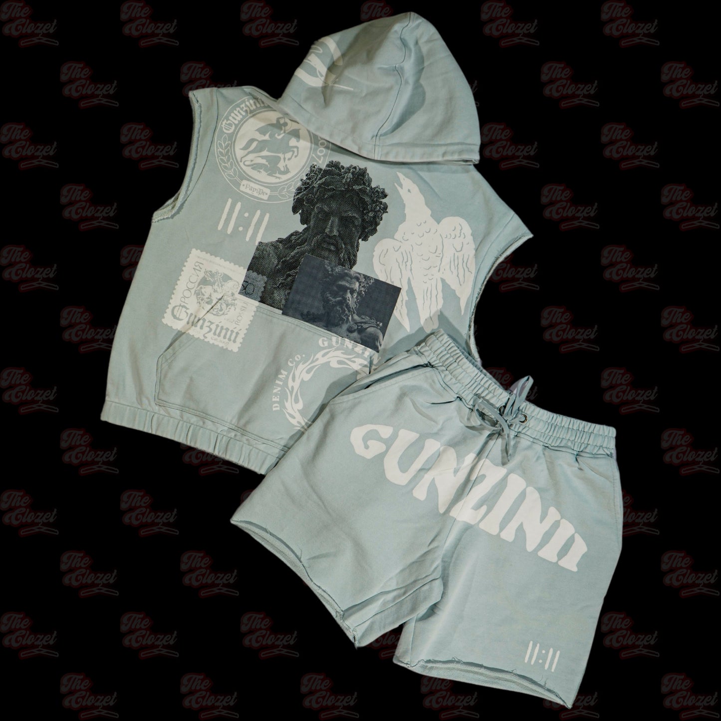 GUNZINII - (grey) more then a machine 2pc short sets