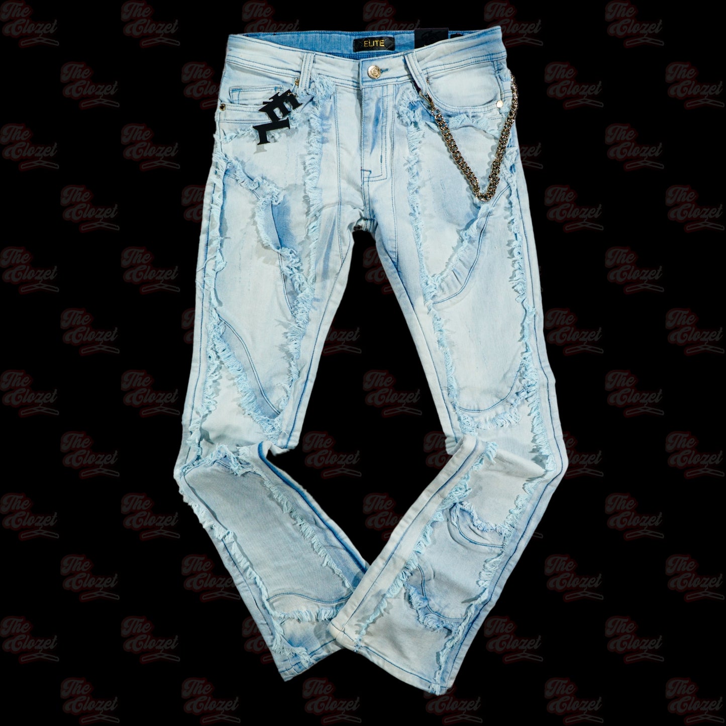 ELITE - ice blue stacked jeans