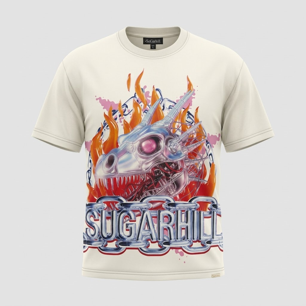 SUGARHILL- (white) dragon ss tee shirts