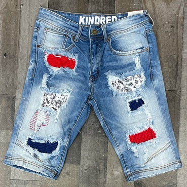 Kindred- bandana patch shorts