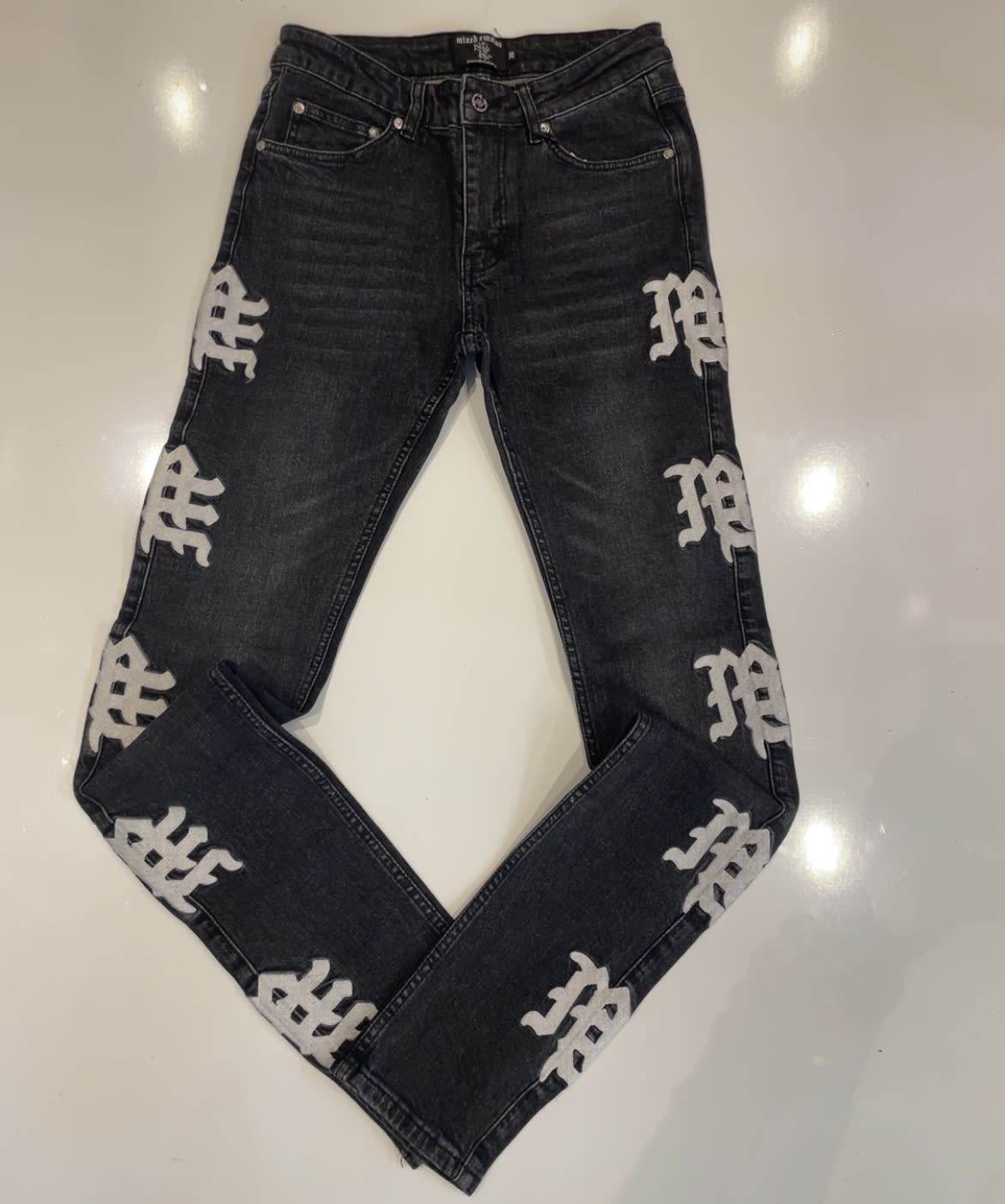 Mixed Emotions Monogram Jeans Black Wash
