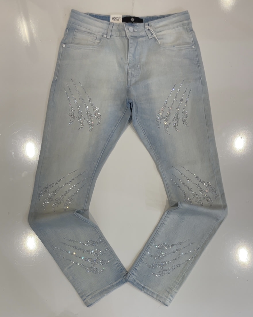 Focus Blue Light Wash Diamond Jeans