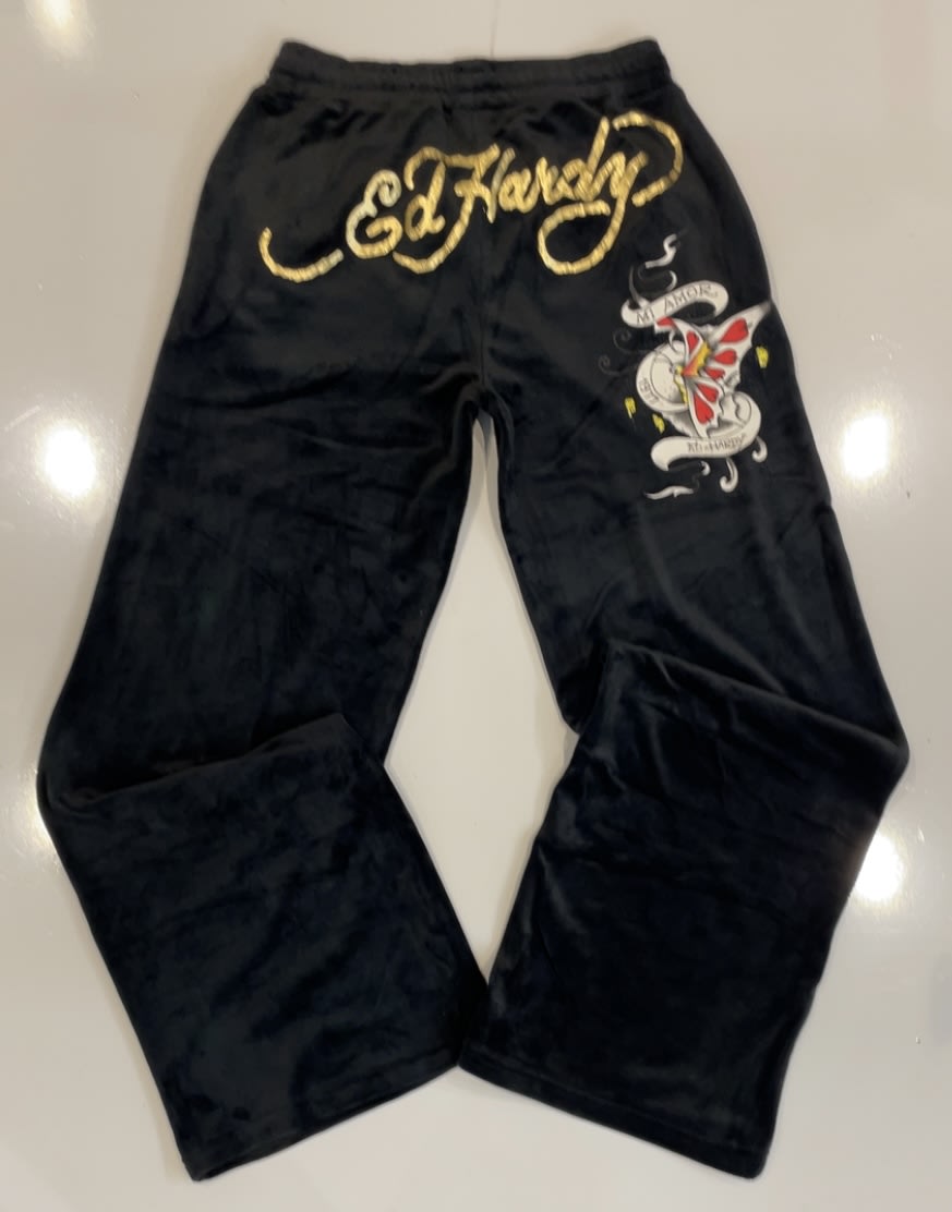 ED Hardy Black Armor Velour Sweatsuit