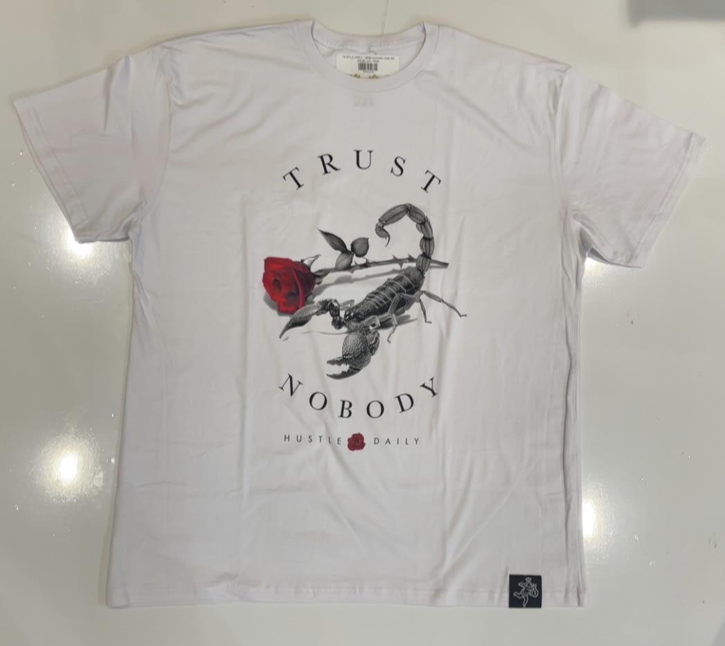 Hustle Daily White Scorpion Rose T-Shirt