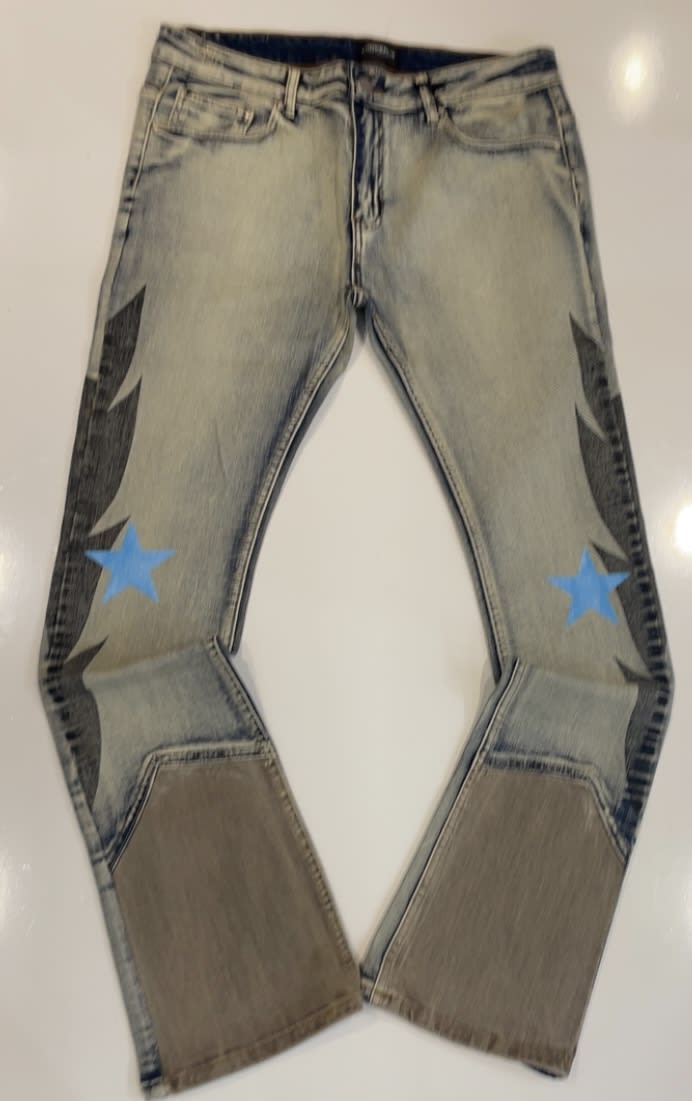 Cooper 9 N.A.S Light Wash Wing Stacked Jeans