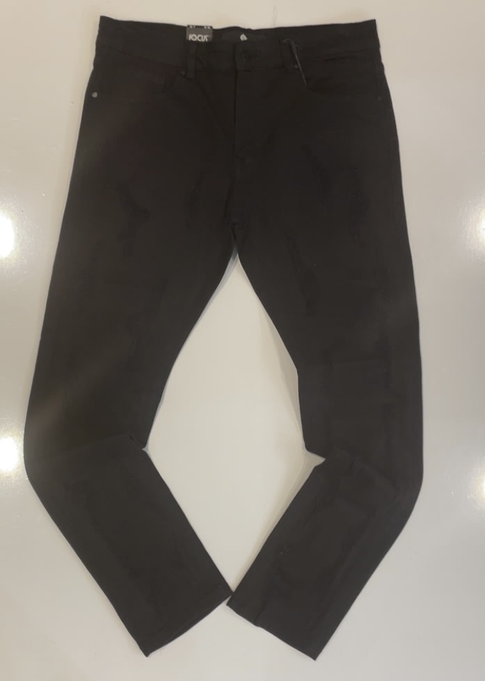 Focus Black Patched Skinny Jeans