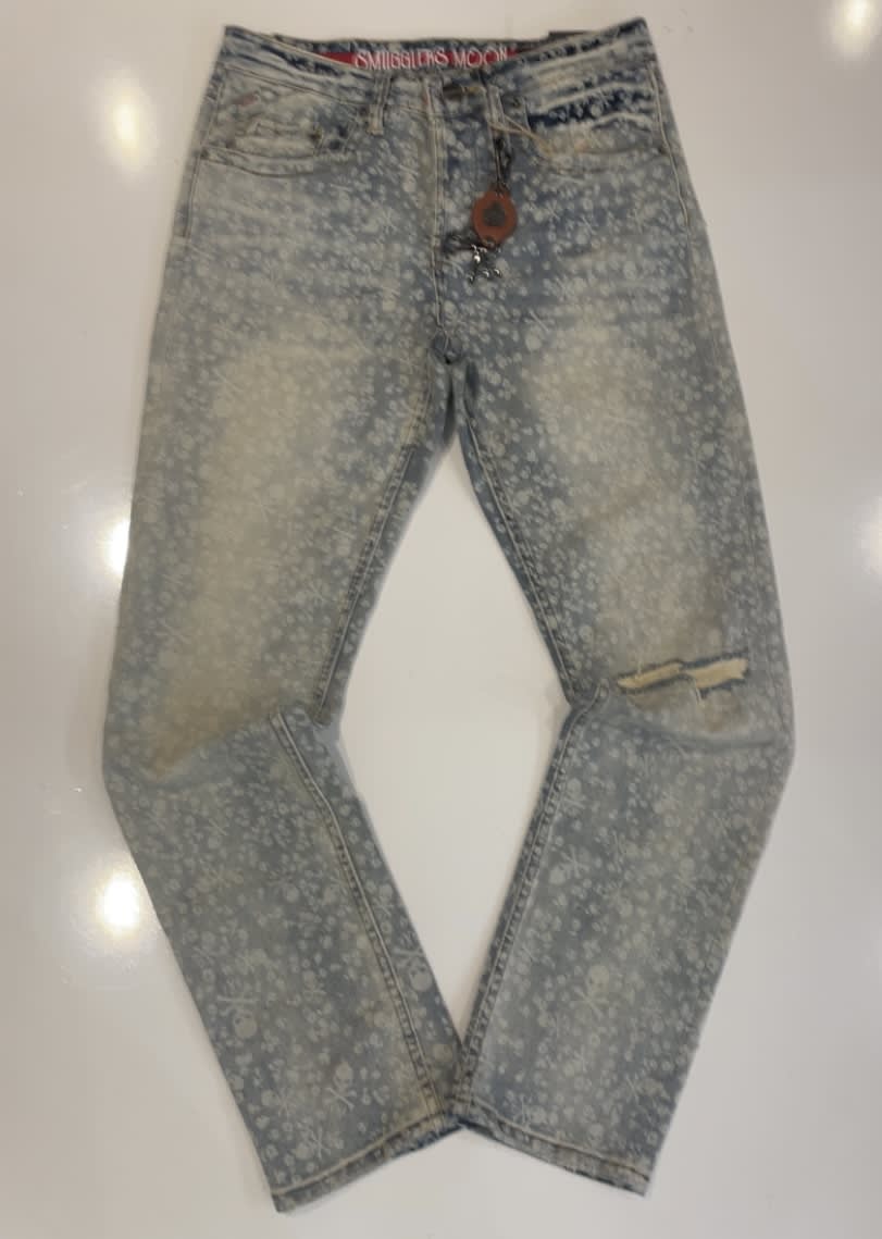 Smugglers Moon Slim Straight Skull Jeans