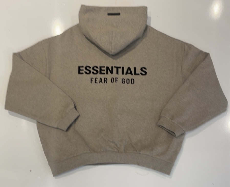 Essentials Heather Grey Cropped Hoodie