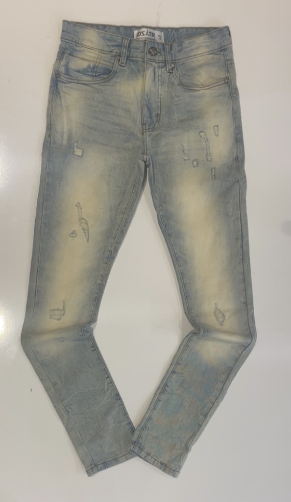 DZTR Ice Vintage Patched Skinny Jeans
