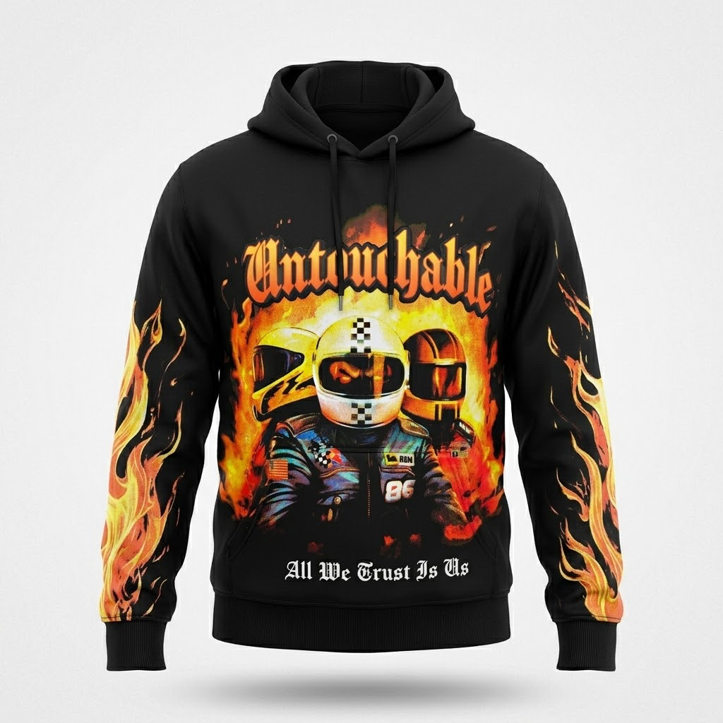 REASON- black untouchable flaming hoodies