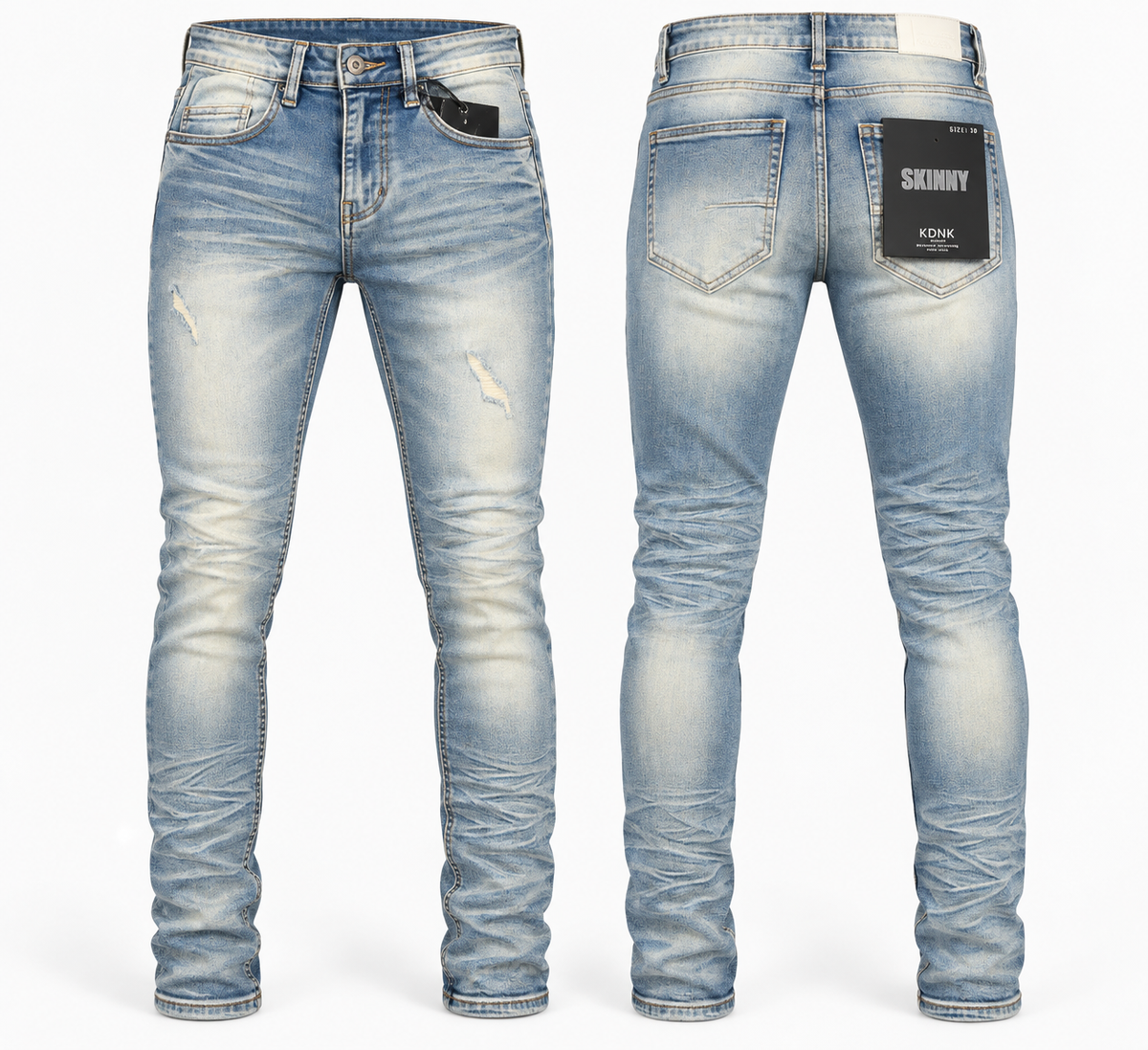 KDNK-SKINNY FIT-DISTRESSED JEANS