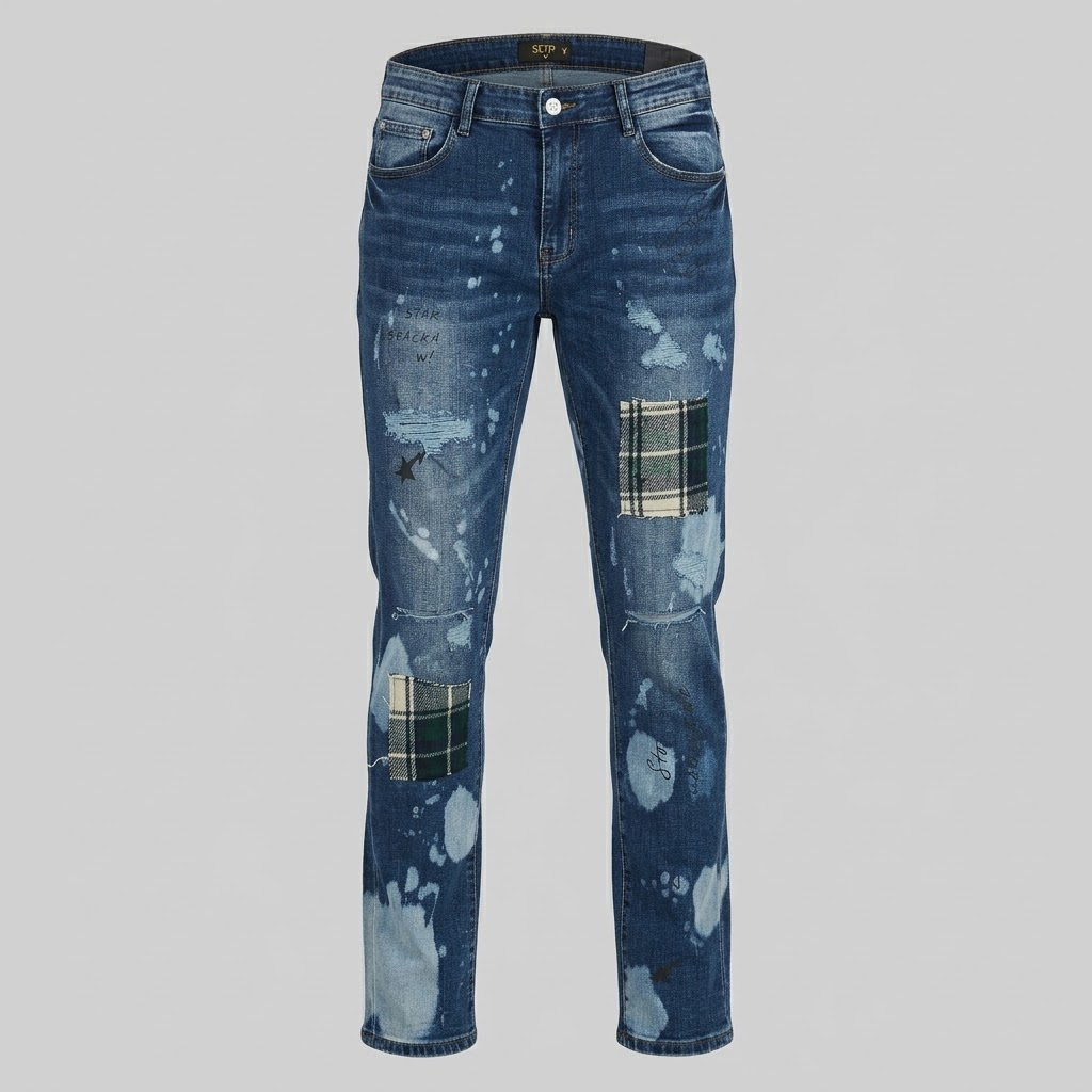 KLEEP-blue bleached jeans
