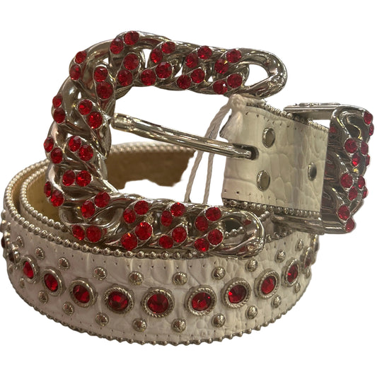B.B. Simon-White & Red Magic Crystal Belt