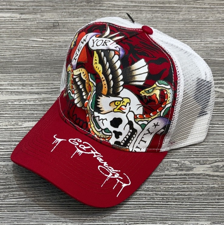 Ed Hardy- printed nyc eagle trucker hat