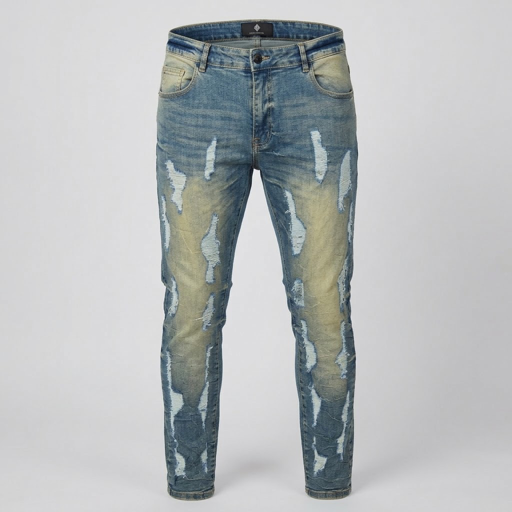 FOCUS-Vintage Wash Shredded Rip