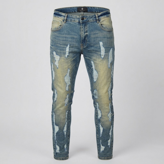 FOCUS-Vintage Wash Shredded Rip