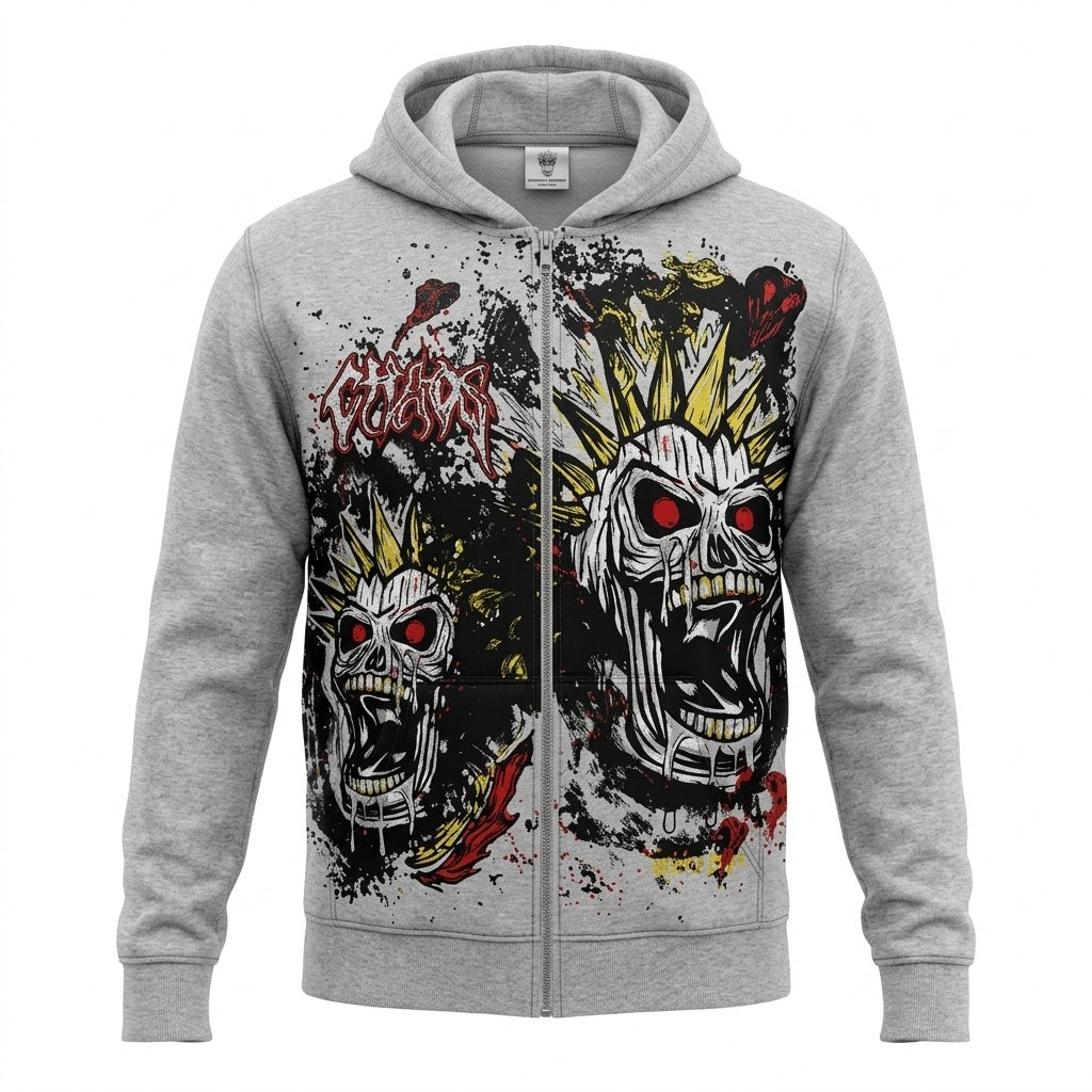 REASON-GREYISH ZIP UP JACKET