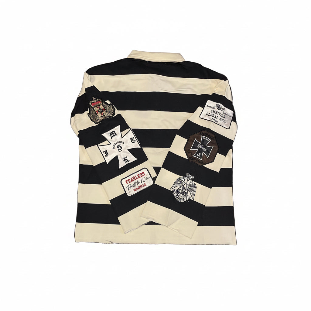 MAJESTIK-CUT & SEW STRIPE POLO L/S