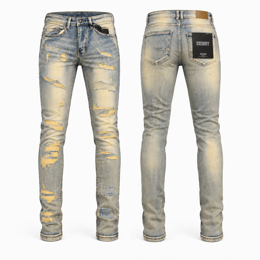 KDNK-SKINNY FIT-VINTAGE BLUE