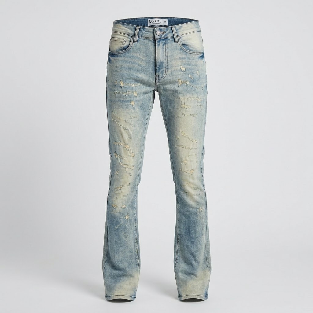 DSTR-Distressed Bootcut Flare Denim