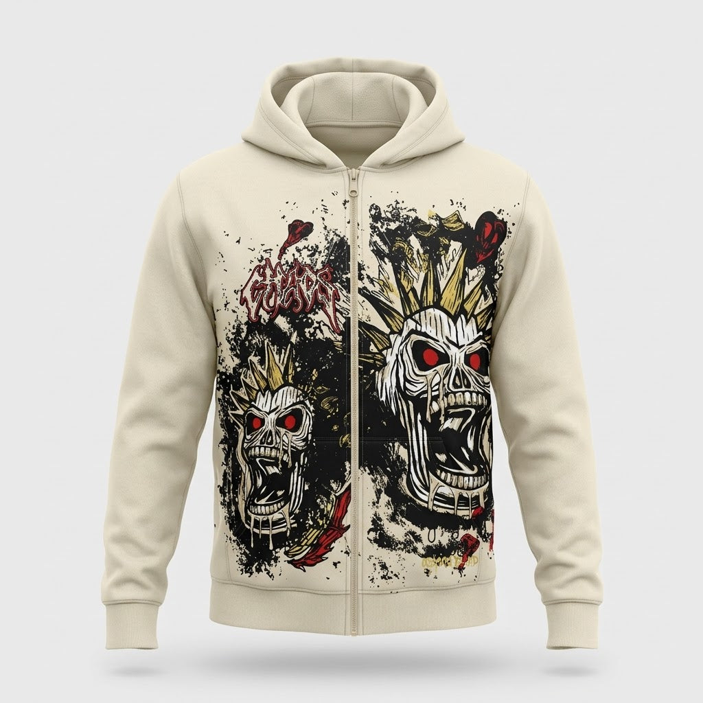 REASON-CREAM ZIP UP JACKET
