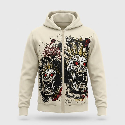 REASON-CREAM ZIP UP JACKET