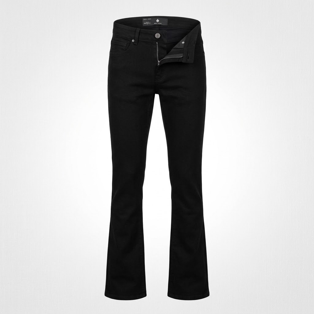 Focus-Jet Black Bootcut Denim Jeans