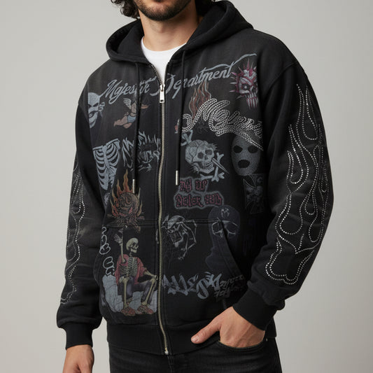 MAJESTIK-STAY UP DEPARTMENT ZIP UP HOODIE