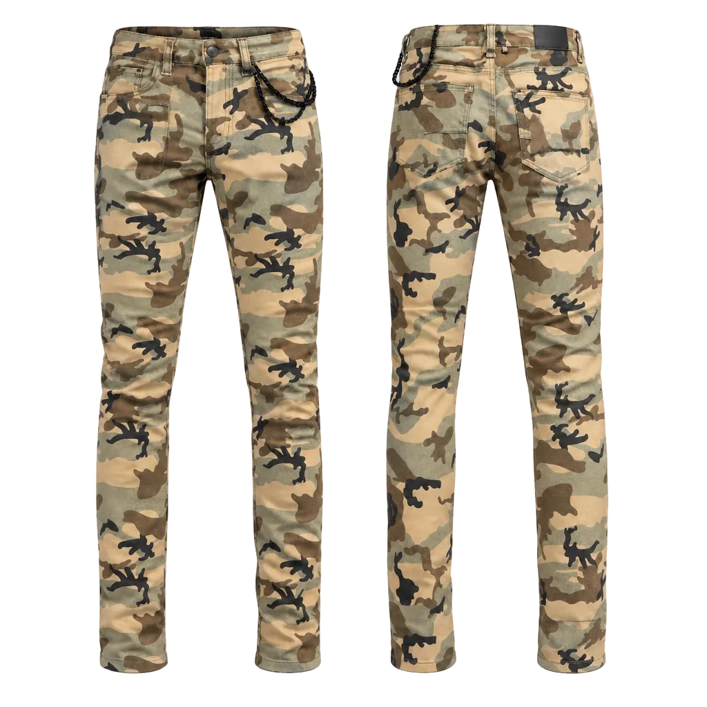KDNK-SKINNY FIT-CAMO JEANS