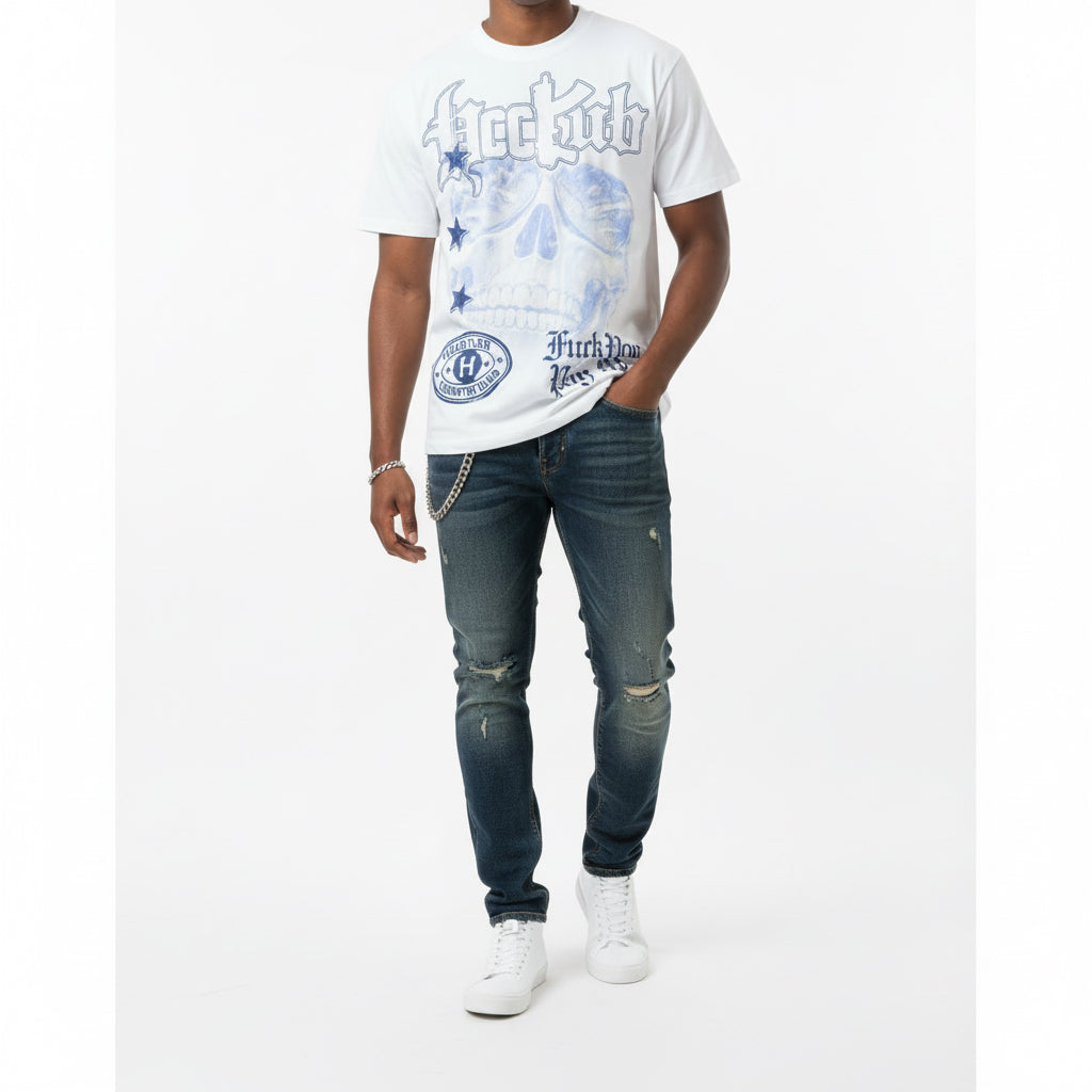 HUSTLER COUNTRY CLUB- Pay Me White SS- Shirt