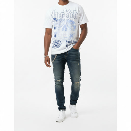 HUSTLER COUNTRY CLUB- Pay Me White SS- Shirt