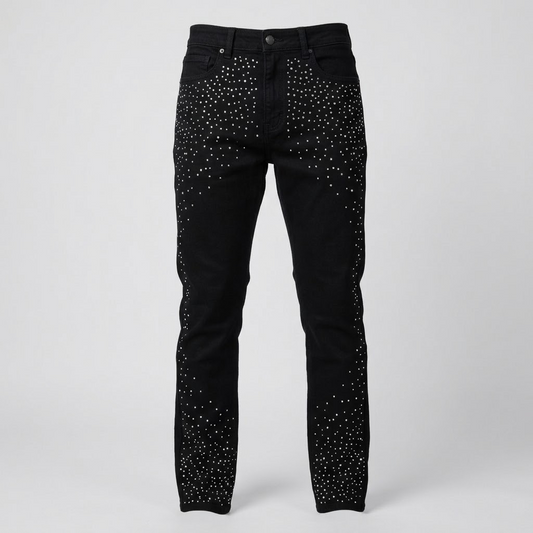 Reason-Rhinestone Encrusted Jet Black