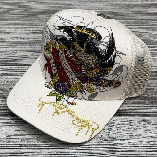 Ed Hardy- rhinestone pierced eagle trucker hat