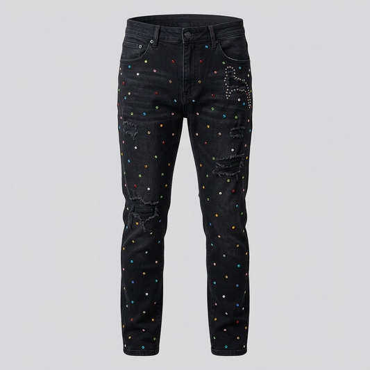 PREME-Starburst Rhinestone Jeans