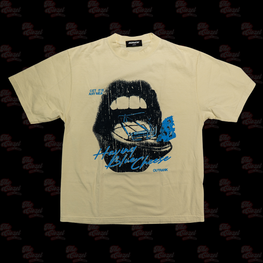 OUTRANK - (cream) having blue cheese ss tee