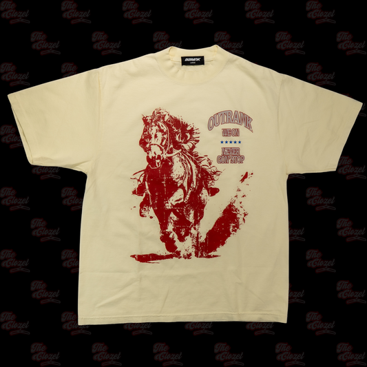 OUTRANK - (cream) never gin’ stop ss tee