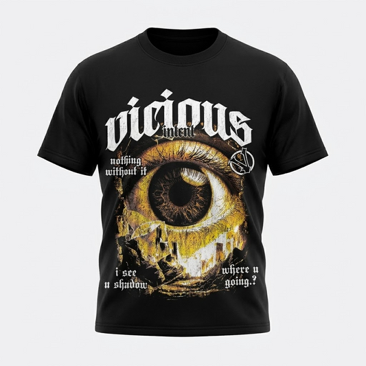 Vicious-Eye Graphic Streetwear T-Shirt