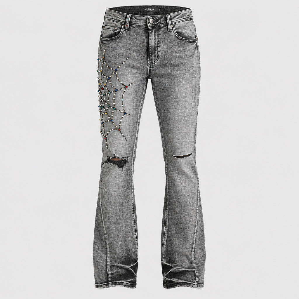 PREME-GREY SPIDER JEANS ￼