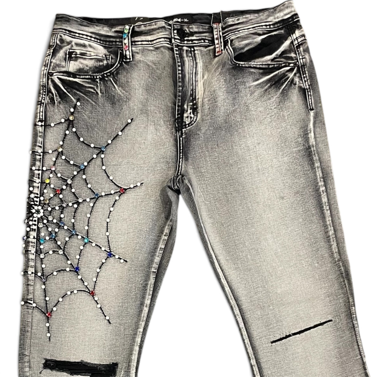 PREME-GREY SPIDER JEANS ￼