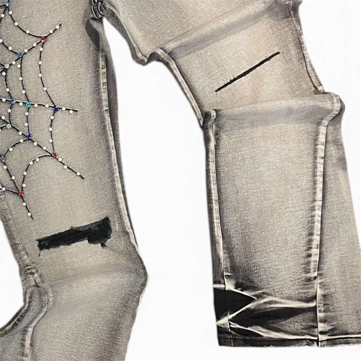 PREME-GREY SPIDER JEANS ￼