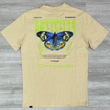 Civilized- worldwide butterfly ss tee (cream)