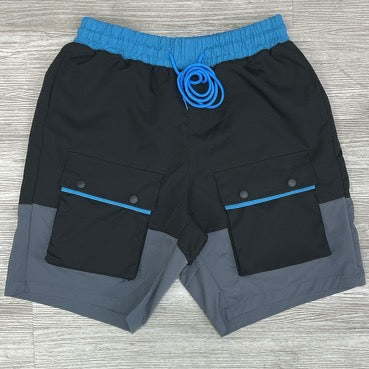 Hudson- color patch shorts (black/blue)