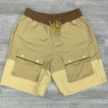 Hudson- color patch shorts (cream)