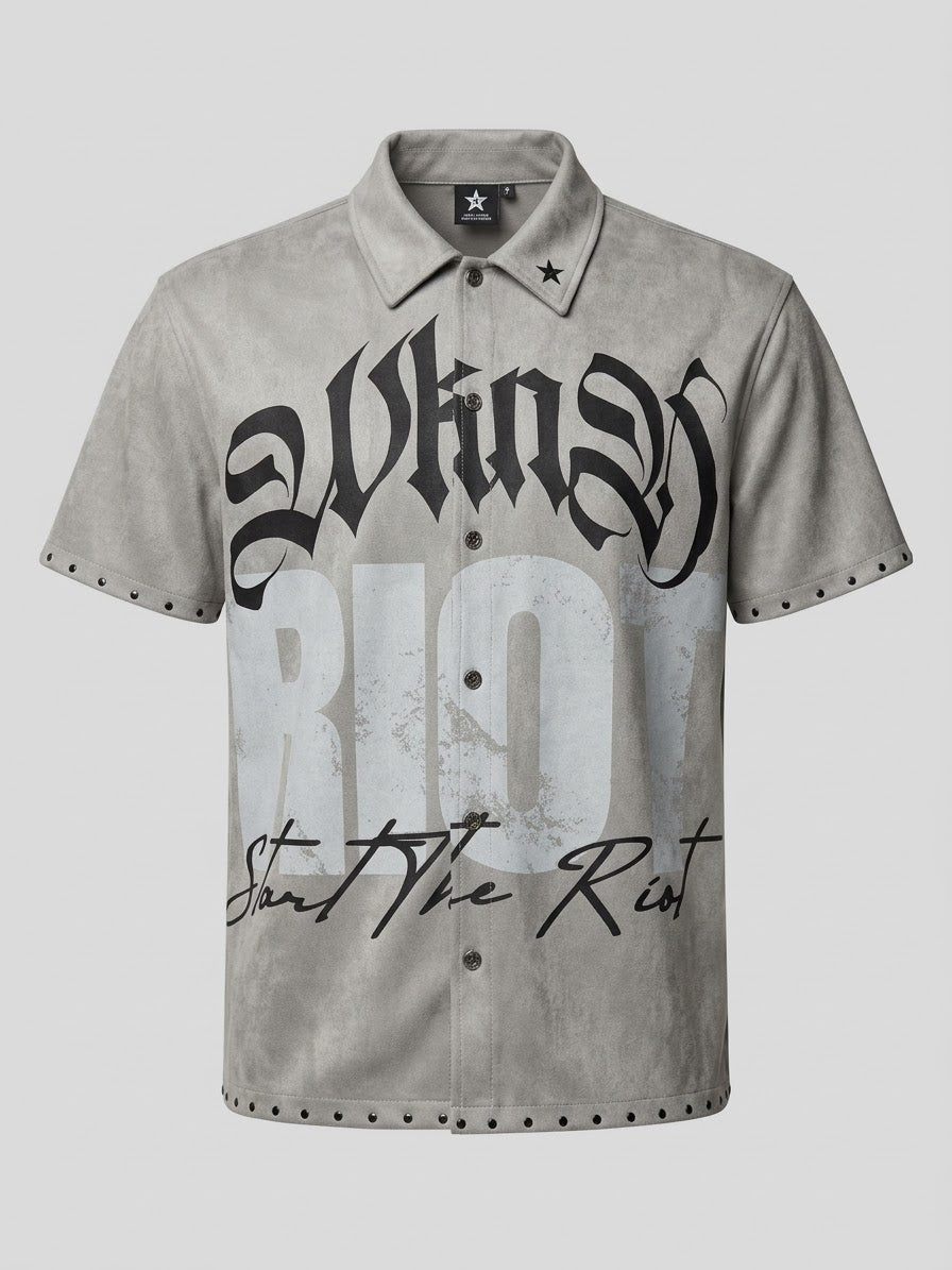 WKNDRIOT-GRAY BOXED SHIRT